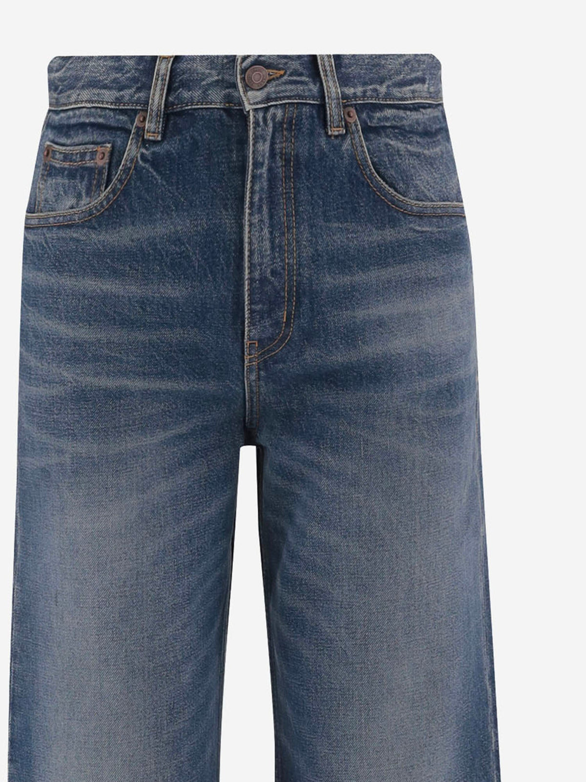 Wide Jeans with Front Seams
