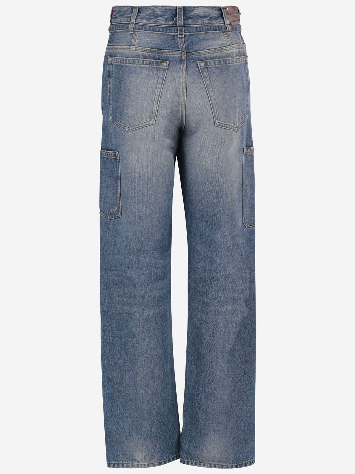 Dries Van Noten Cotton Denim Jeans With Belt, view 2