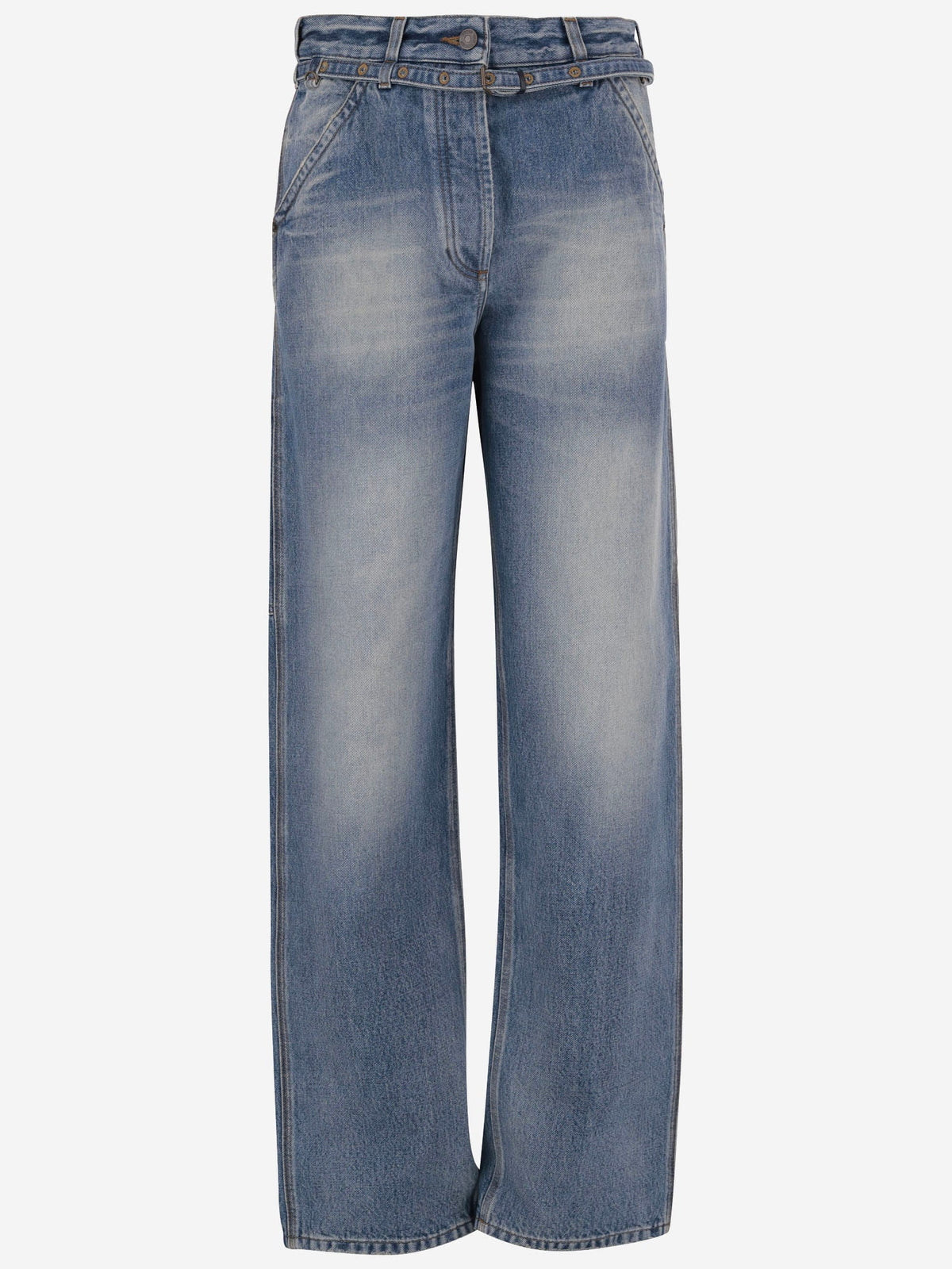 Dries Van Noten Cotton Denim Jeans With Belt