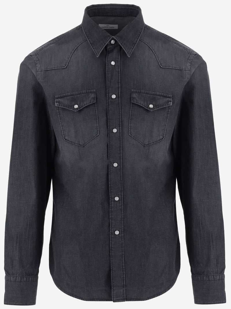 Cotton Denim Shirt Dark Grey