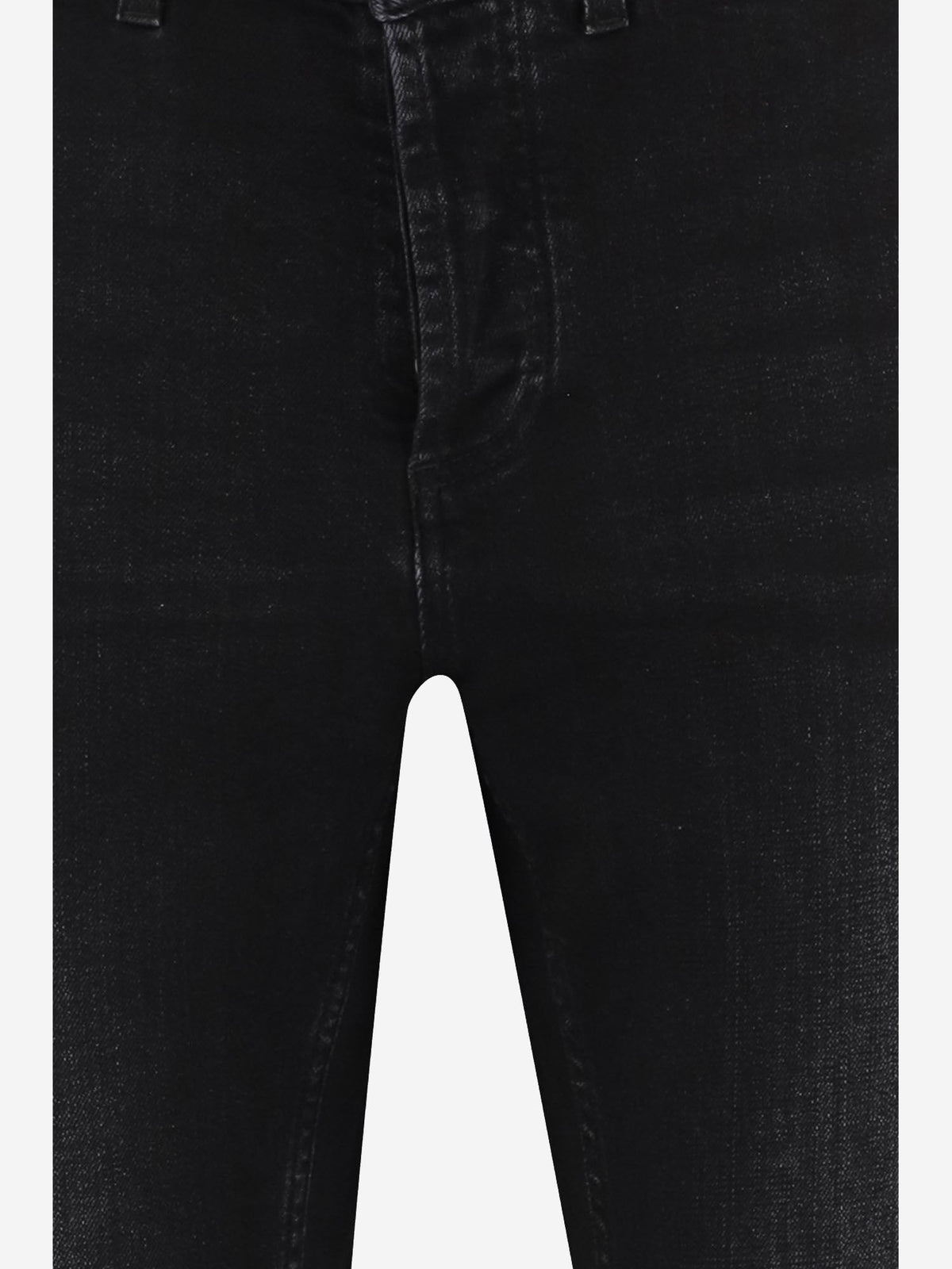 Cotton Denim Jeans With Web Detail Black