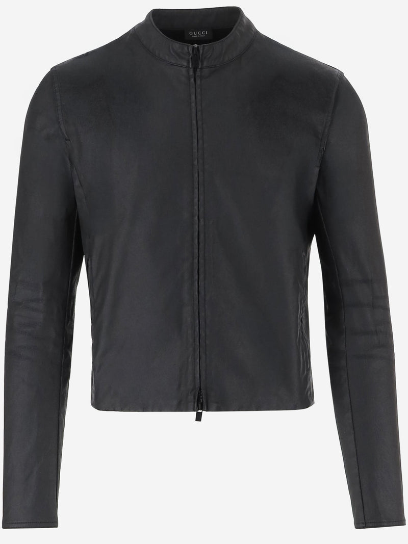 Coated Stretch Cotton Denim Jacket