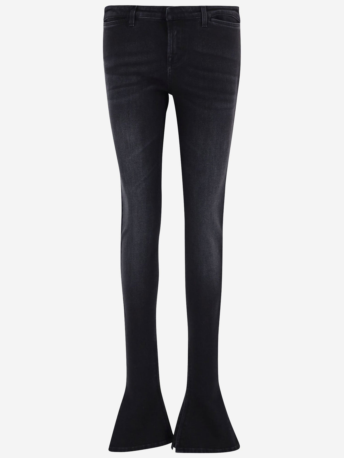 Flared Black Cotton Jeans