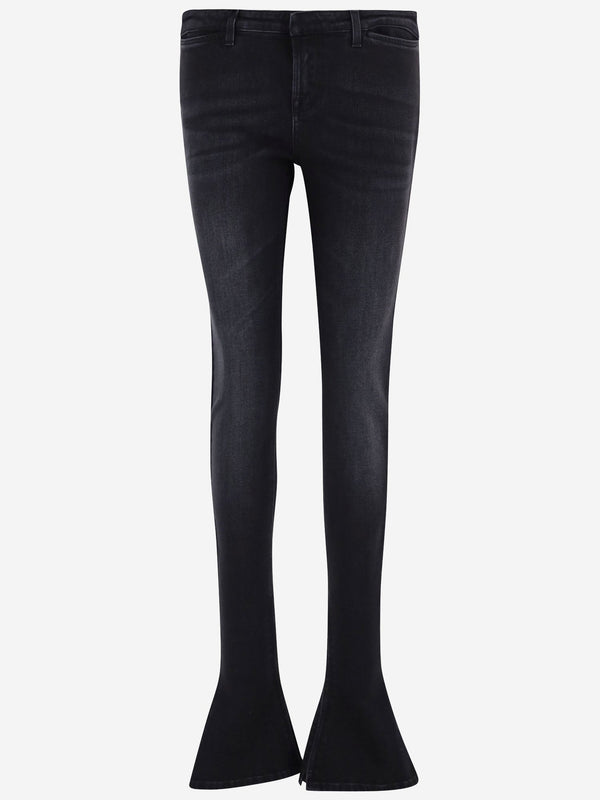 Flared Black Cotton Jeans
