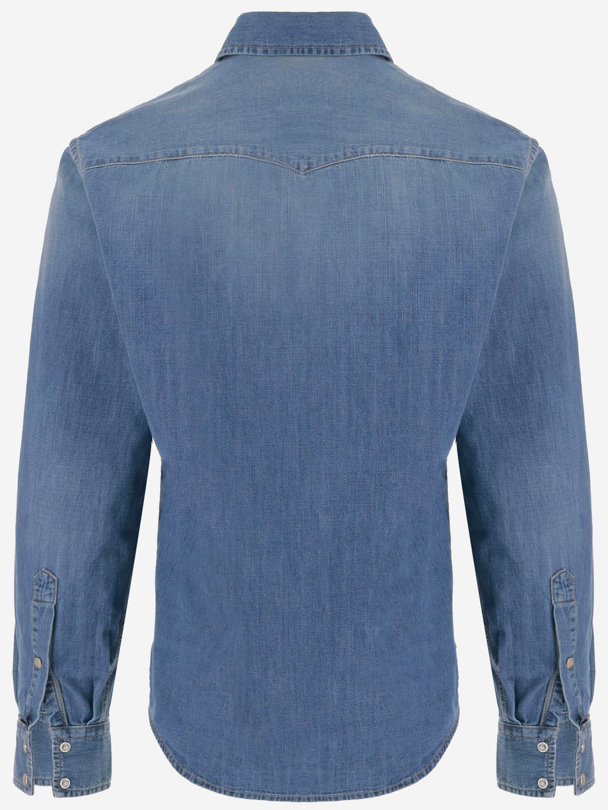 Western Denim Shirt in Mid Blue