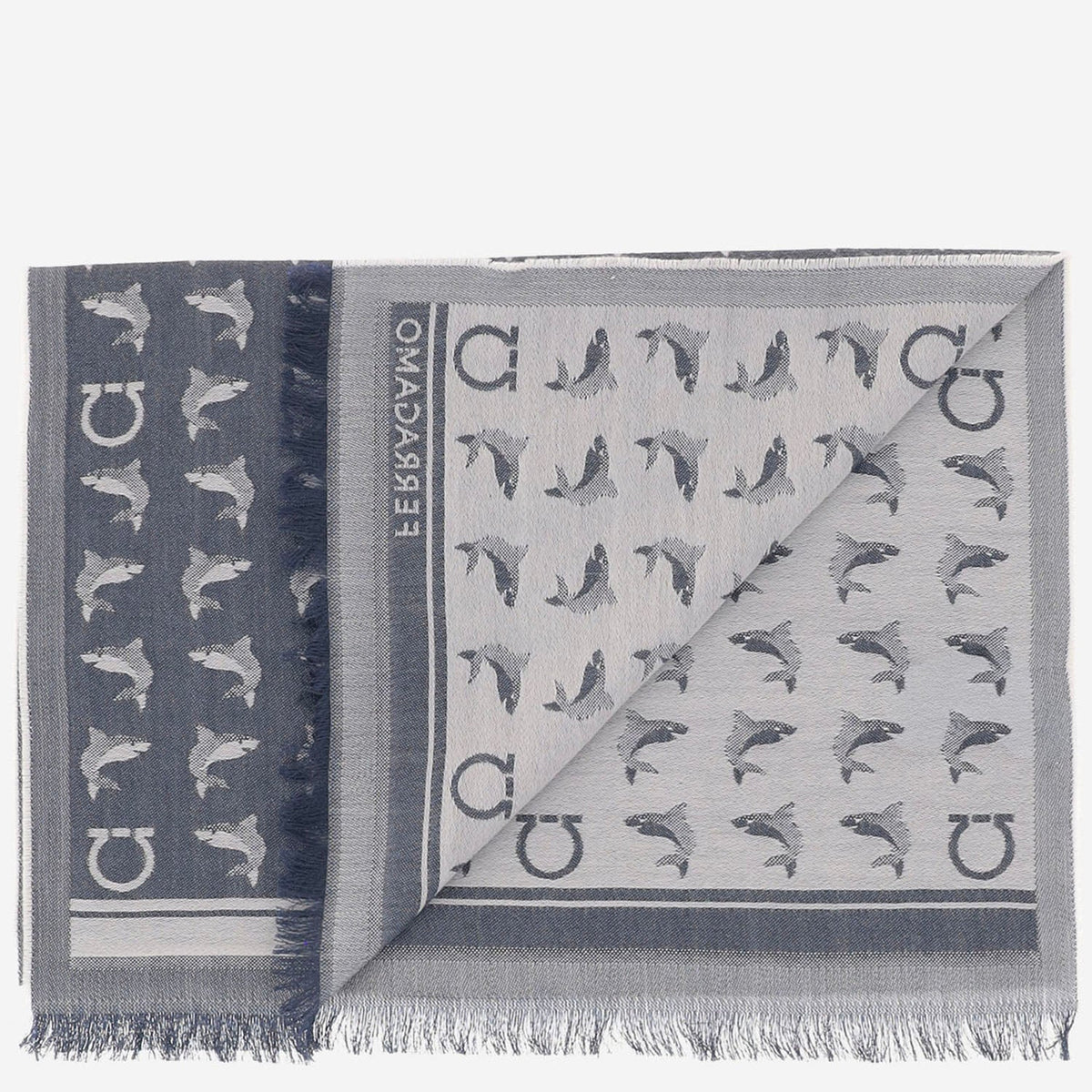 Scarf Washed Denim Wool