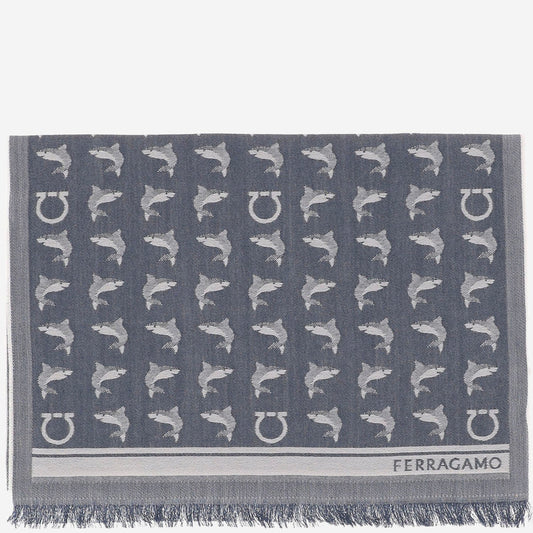 Scarf Washed Denim Wool