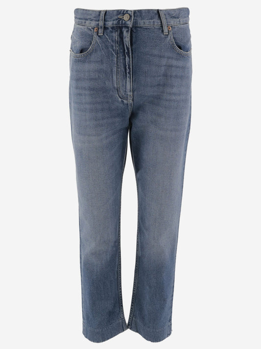 Straight Jeans in Washed Grey-Blue