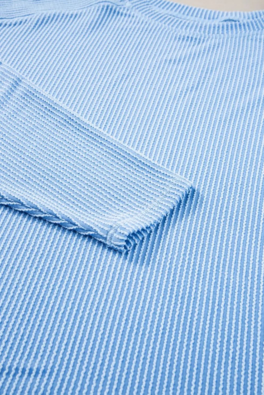 Love Salve Blue Corded Lounge Women's Set Daily Casual Outfit Soft Knit