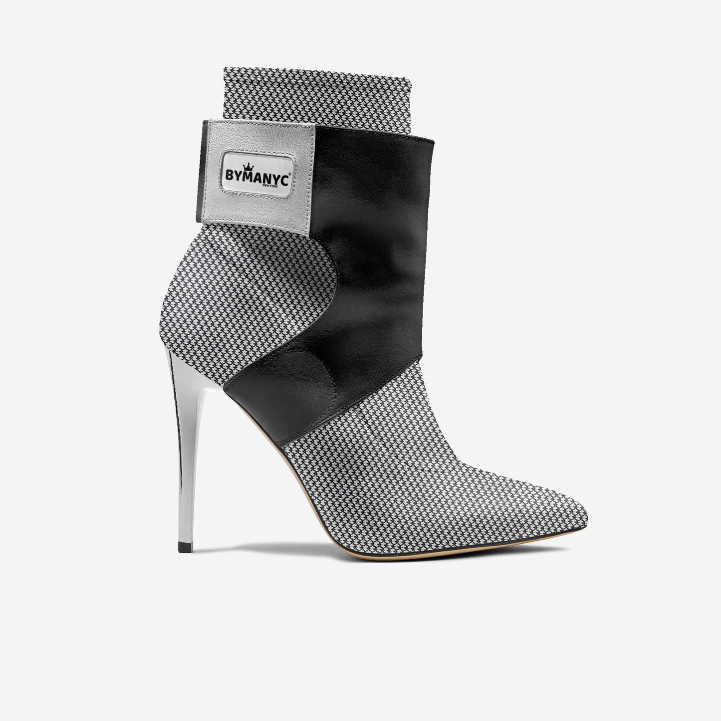 Limited Edition Vegan Stiletto Boots BYMANYC® New York Futurista Onyx