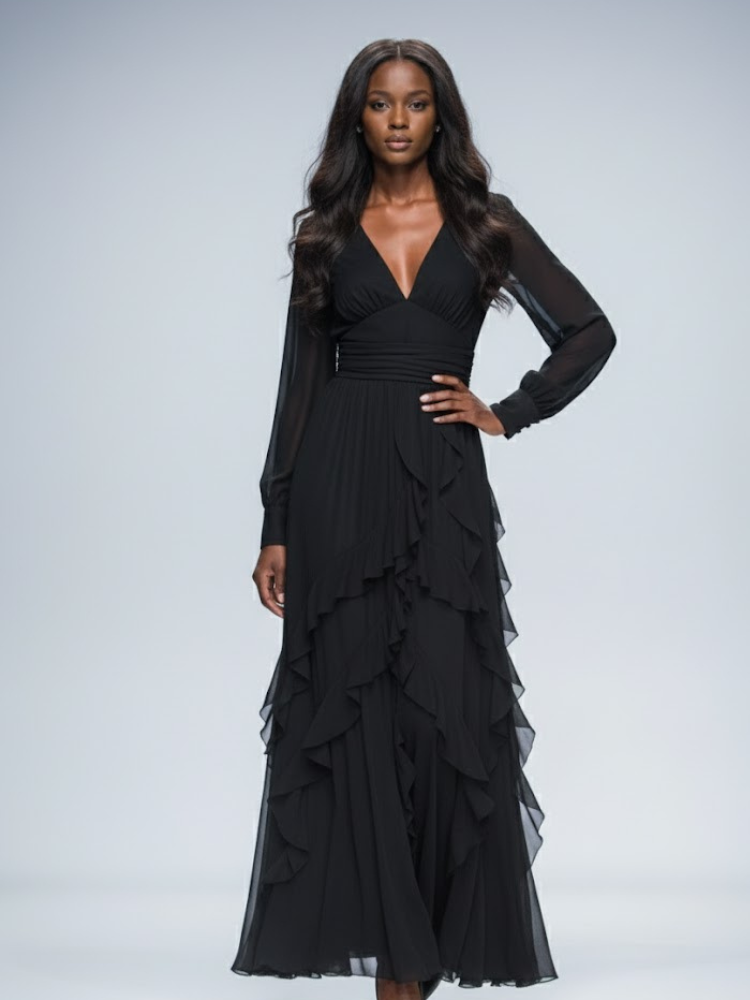 Long Black Evening Dress SUTTON PLACE: Prêt-à-Porter Line BYMANYC ® New York
