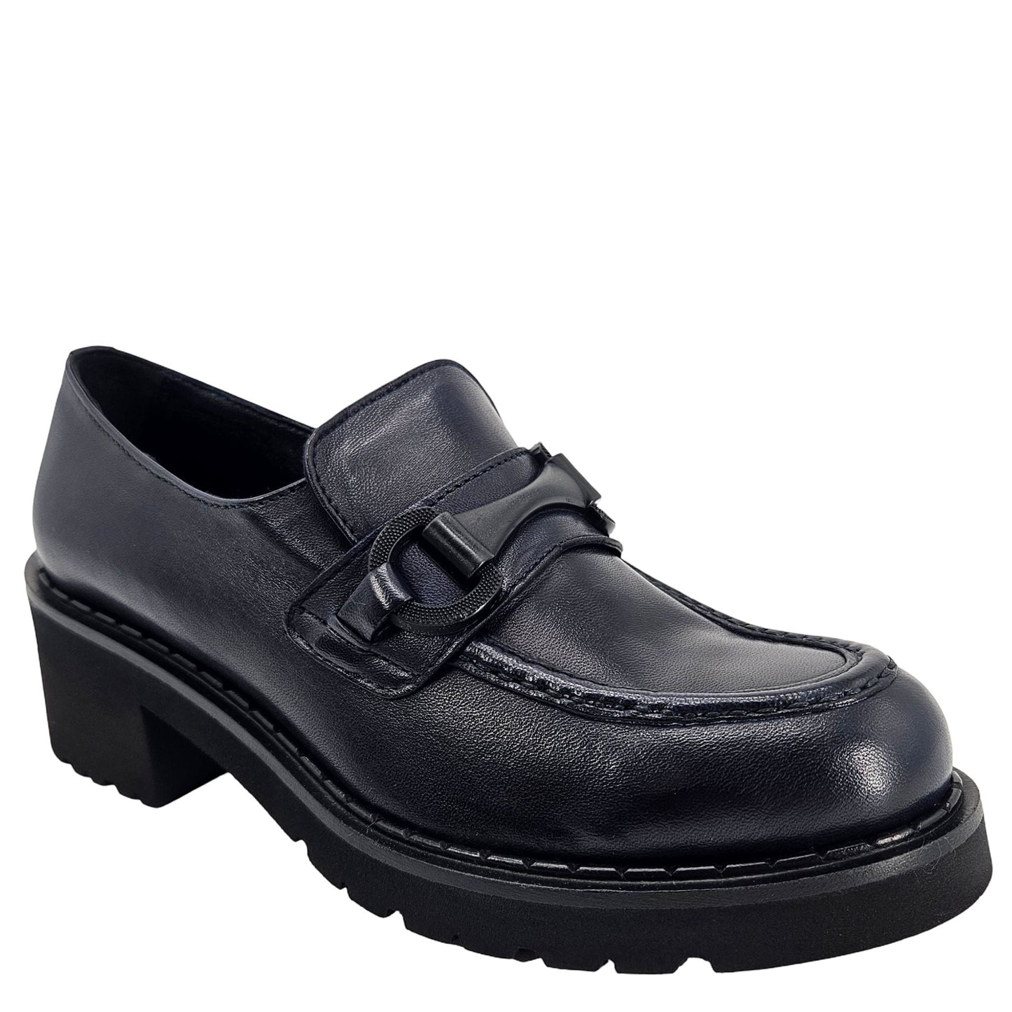 Navy Lug Sole Chunky Loafer