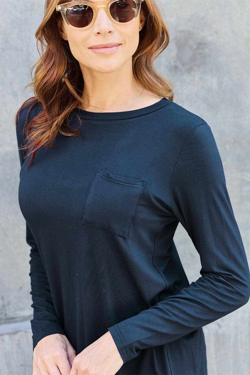 Trendsi TIKTOK - Luxe long sleeve top with pockets