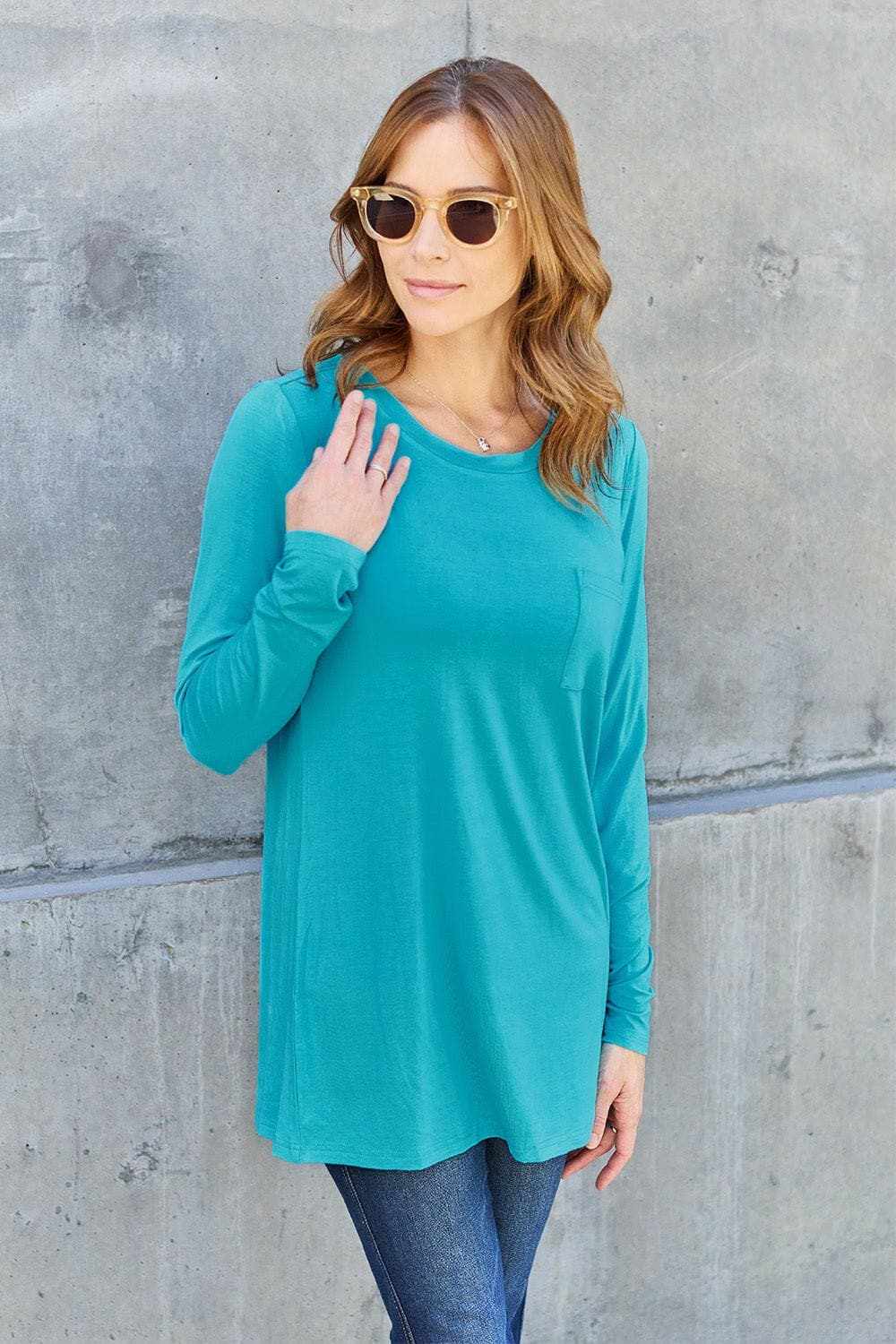 Trendsi TIKTOK - Luxe long sleeve top with pockets