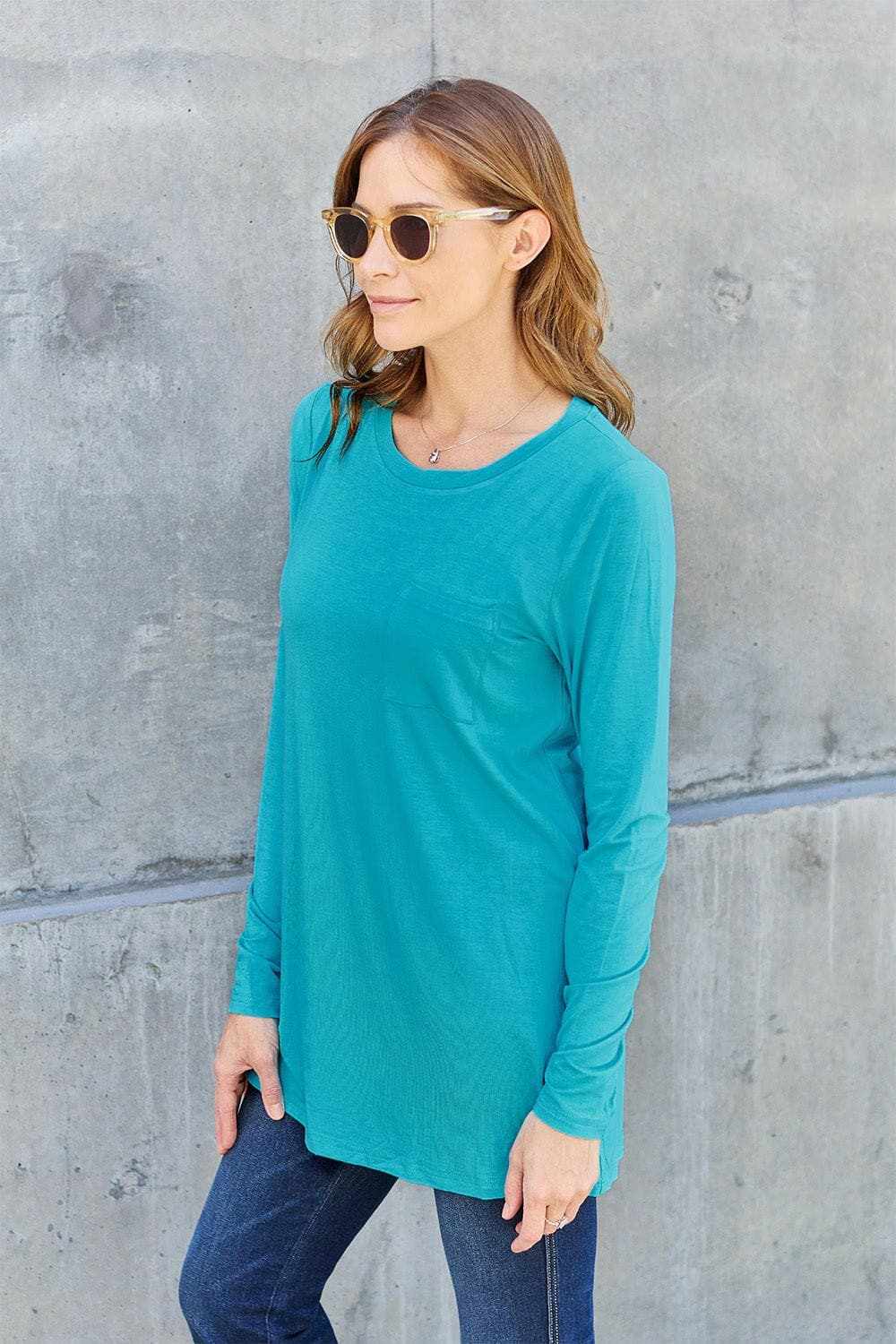 Trendsi TIKTOK - Luxe long sleeve top with pockets