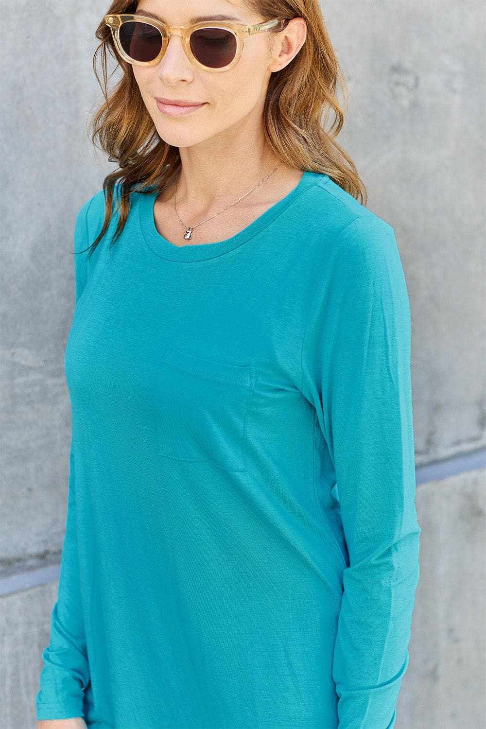 Trendsi TIKTOK - Luxe long sleeve top with pockets