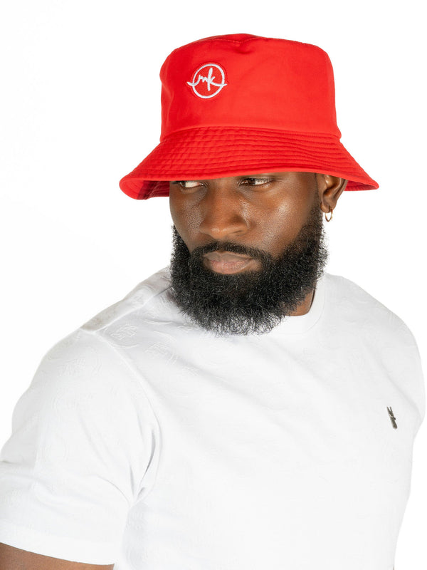 M033 Colton Nylon Bucket Hat - Red