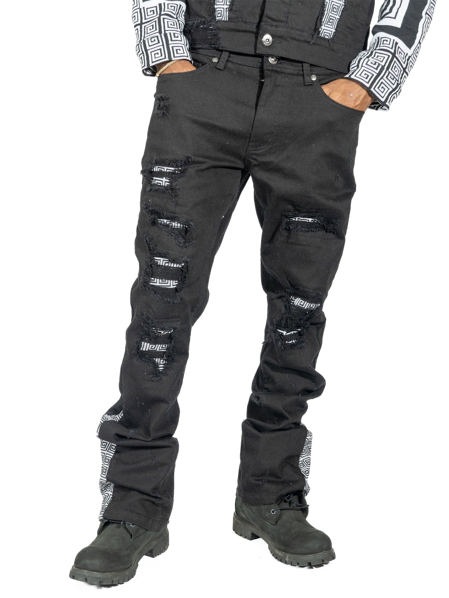 M1954 SARTONI STACK JEANS - BLACK  ( NOT SOLD SEPARATELY )