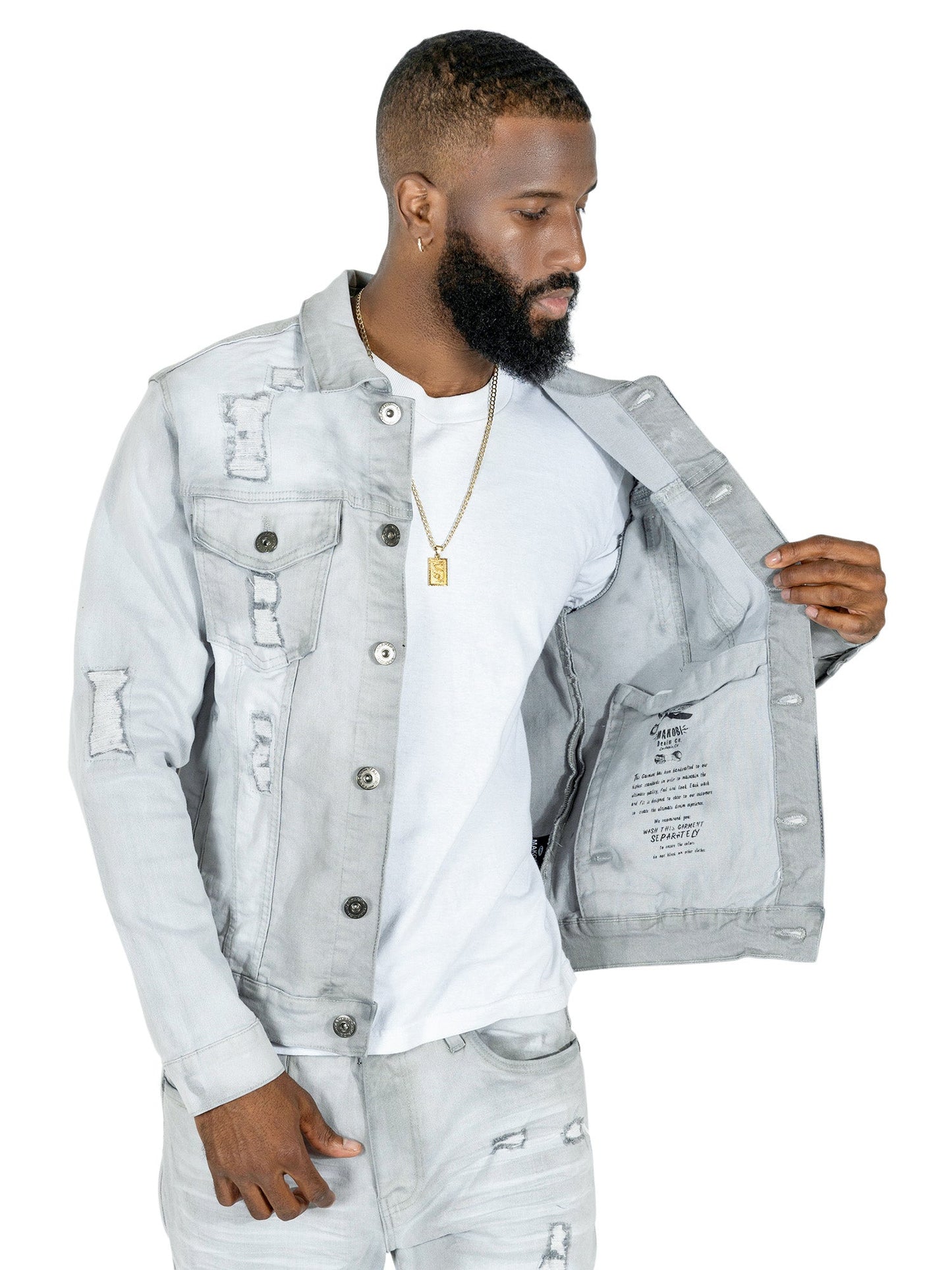M1079 Moreli Denim Jacket - Gray