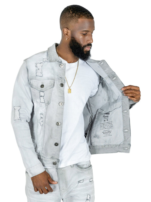 M1079 Moreli Denim Jacket - Gray