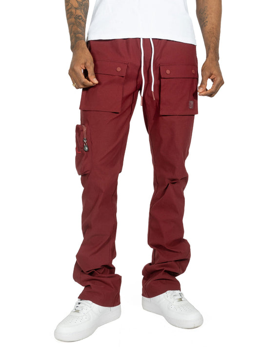 M1625 Sartoni Nylon Stacked Pants - Burgundy