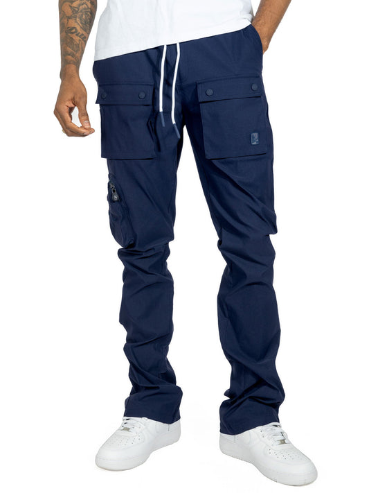 M1625 Sartoni Nylon Stacked Pants - Navy