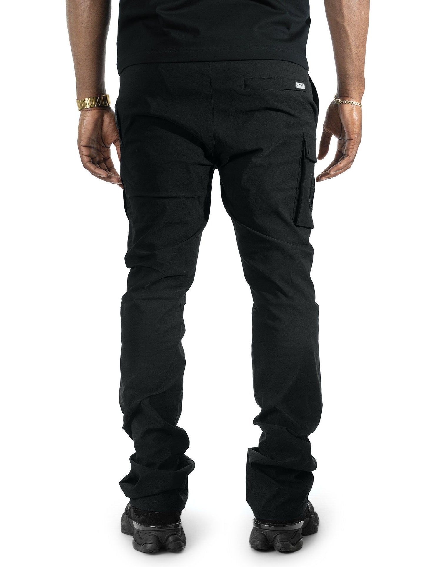 Nylon Pants | M1634 Adorni Stacked - Black