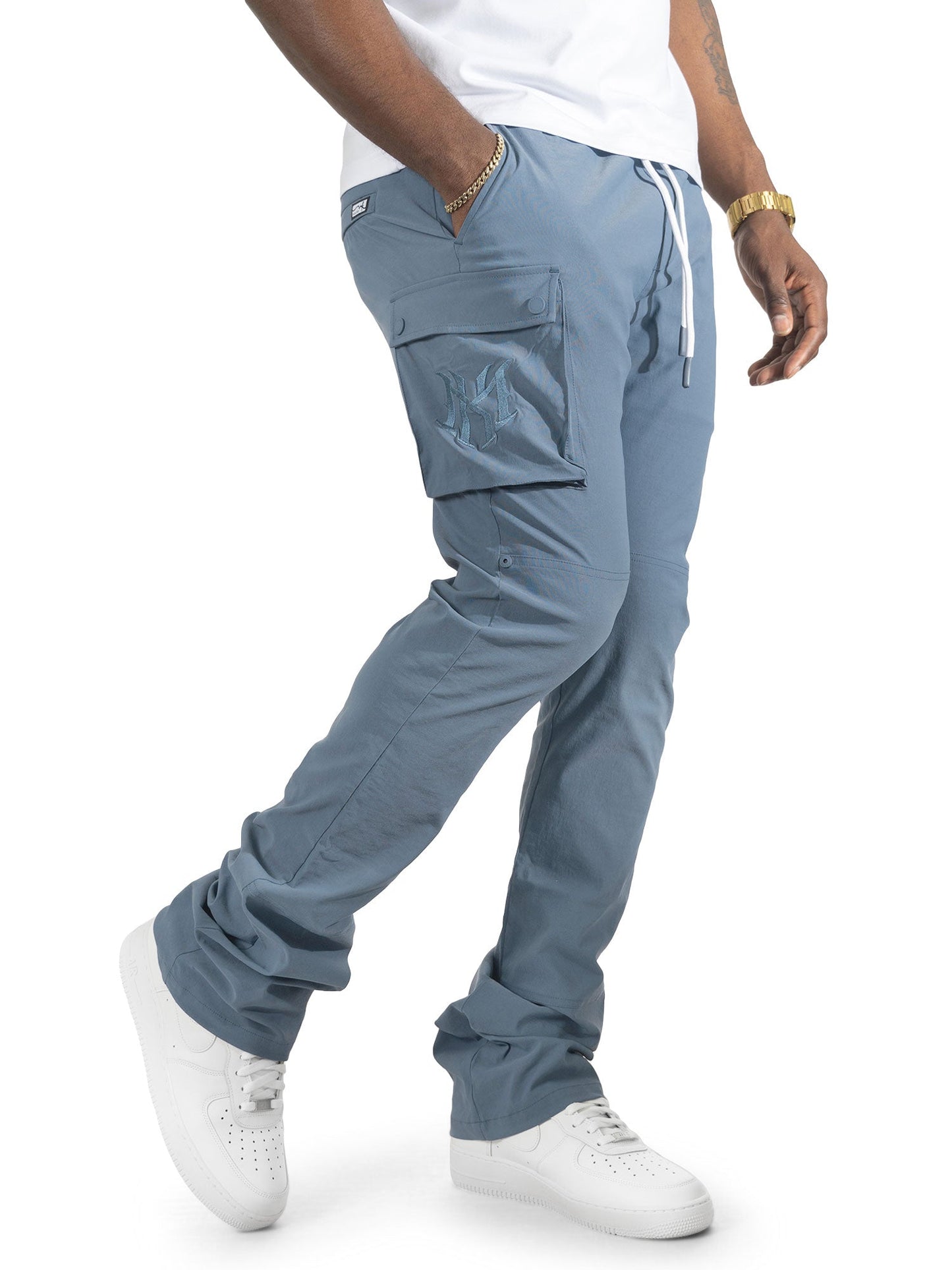 Nylon Pants | M1634 Adorni Stacked - Midnight Blue