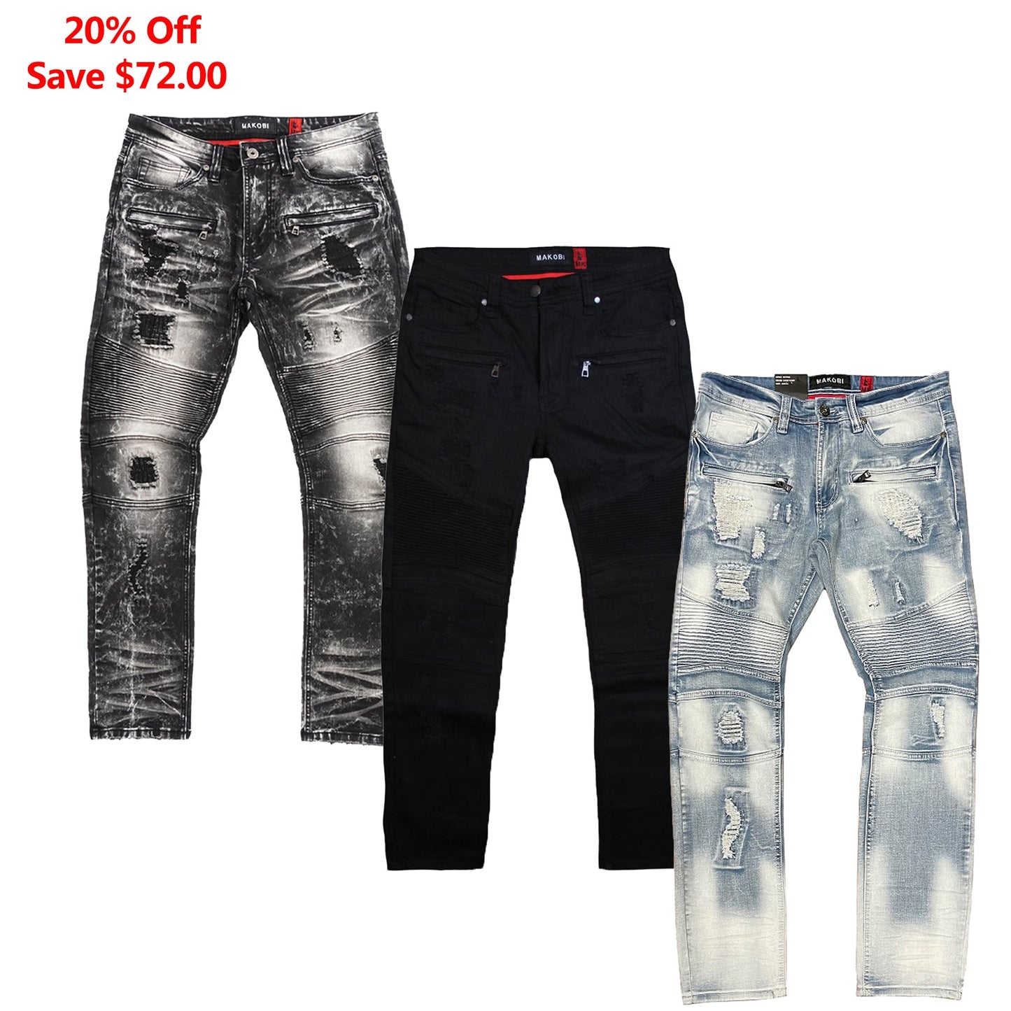 Jeans | M1786 Prado Biker Jeans Set of 3