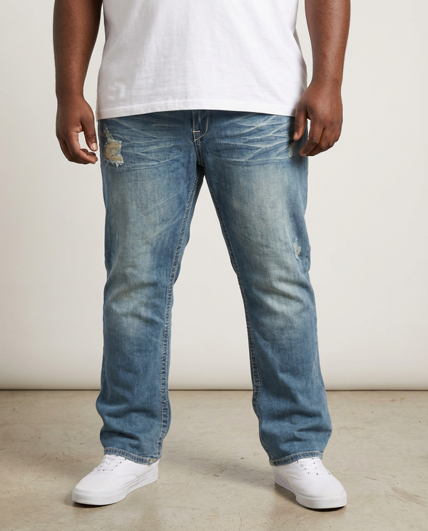 Jeans | M1826 Makobi Premium Washed Pants - Medium Blue