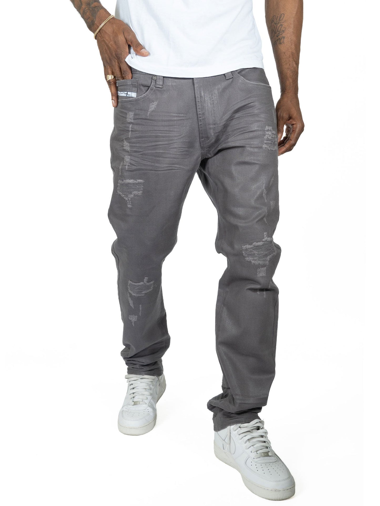 M1901 Makobi Segreto Waxed Jeans - Gray