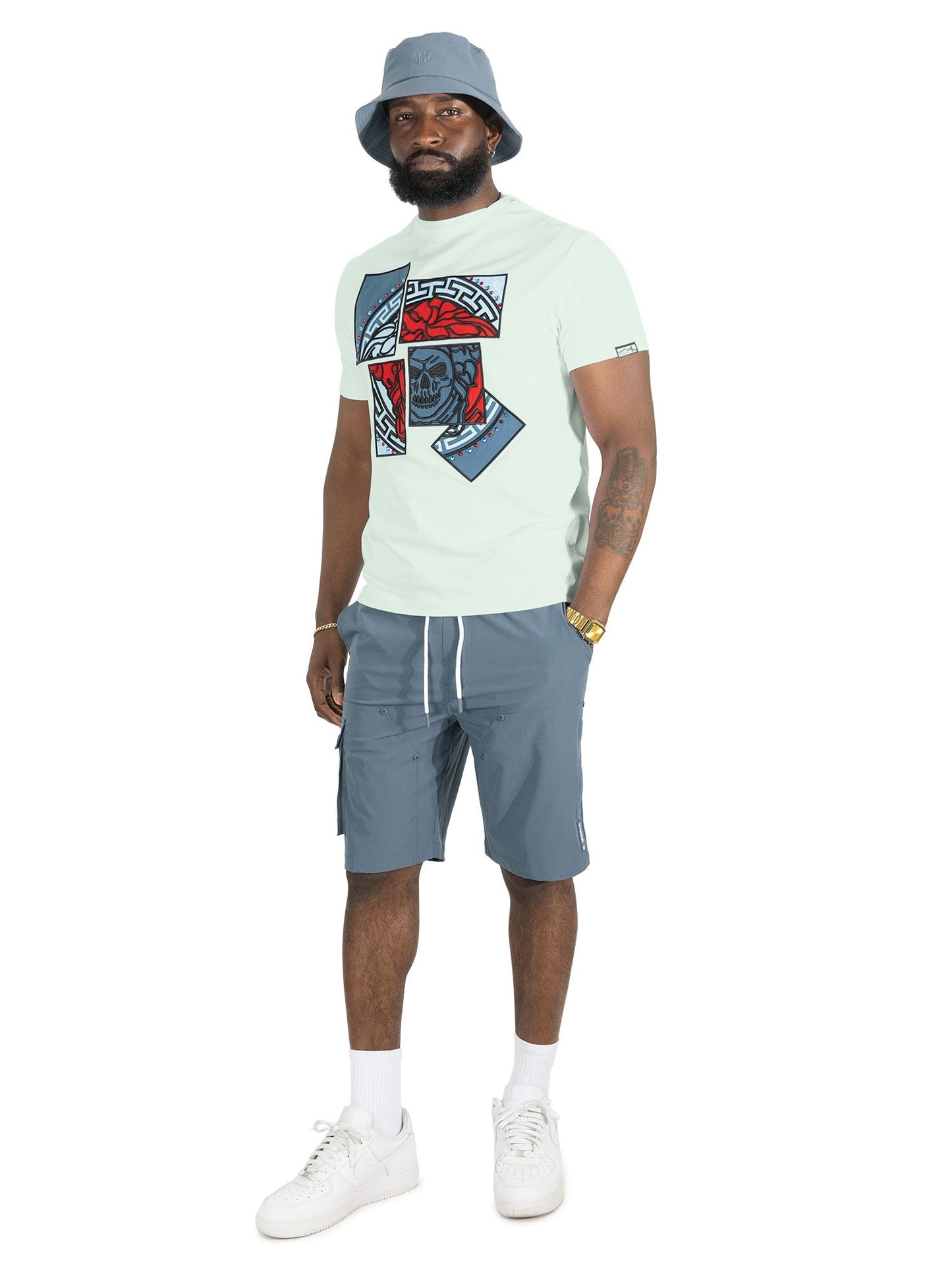Jersey Shirt | M193 Bianco Medusa Tee - White Blue