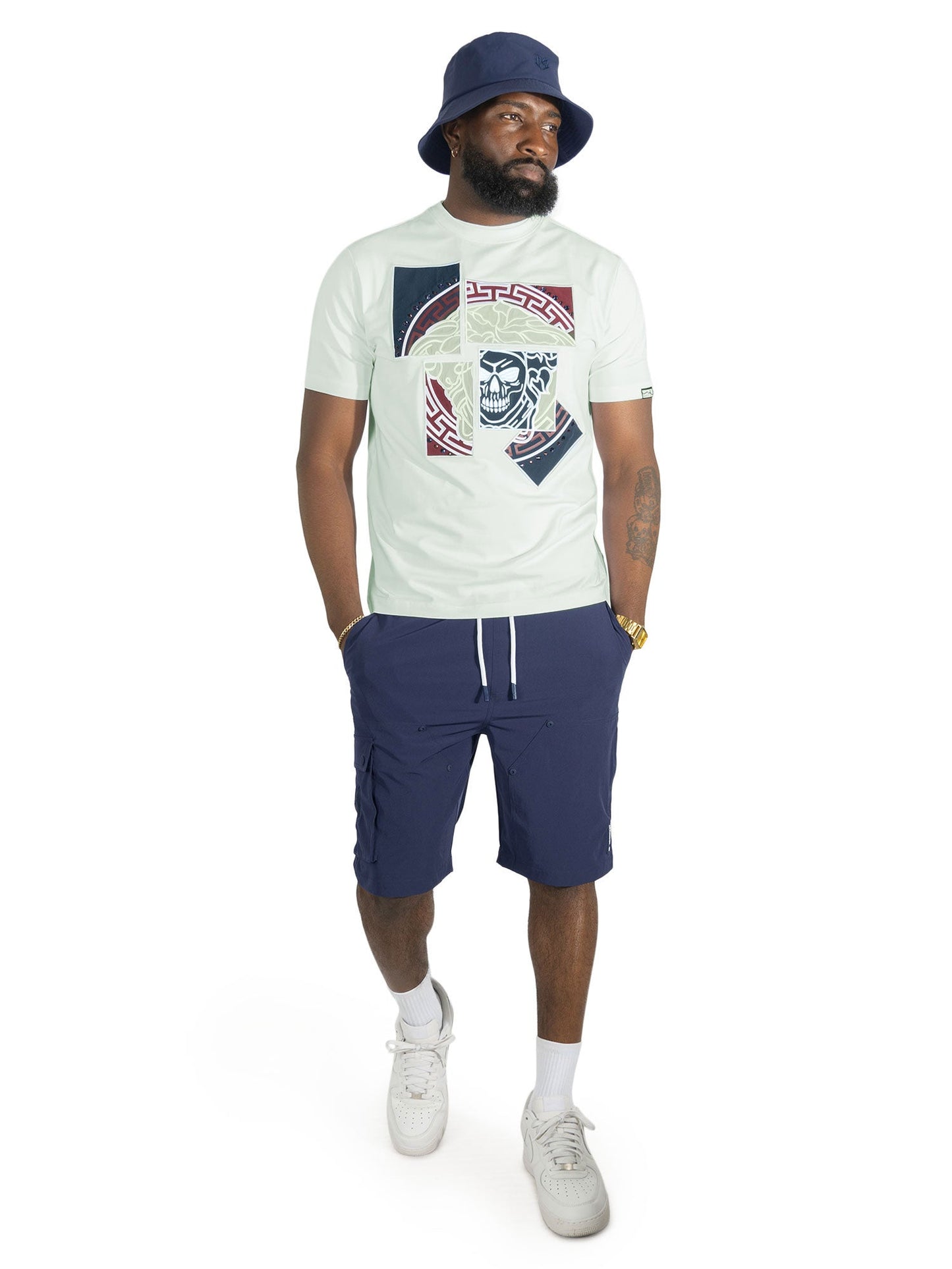 Jersey Shirt | M193 Bianco Medusa Tee - White Navy