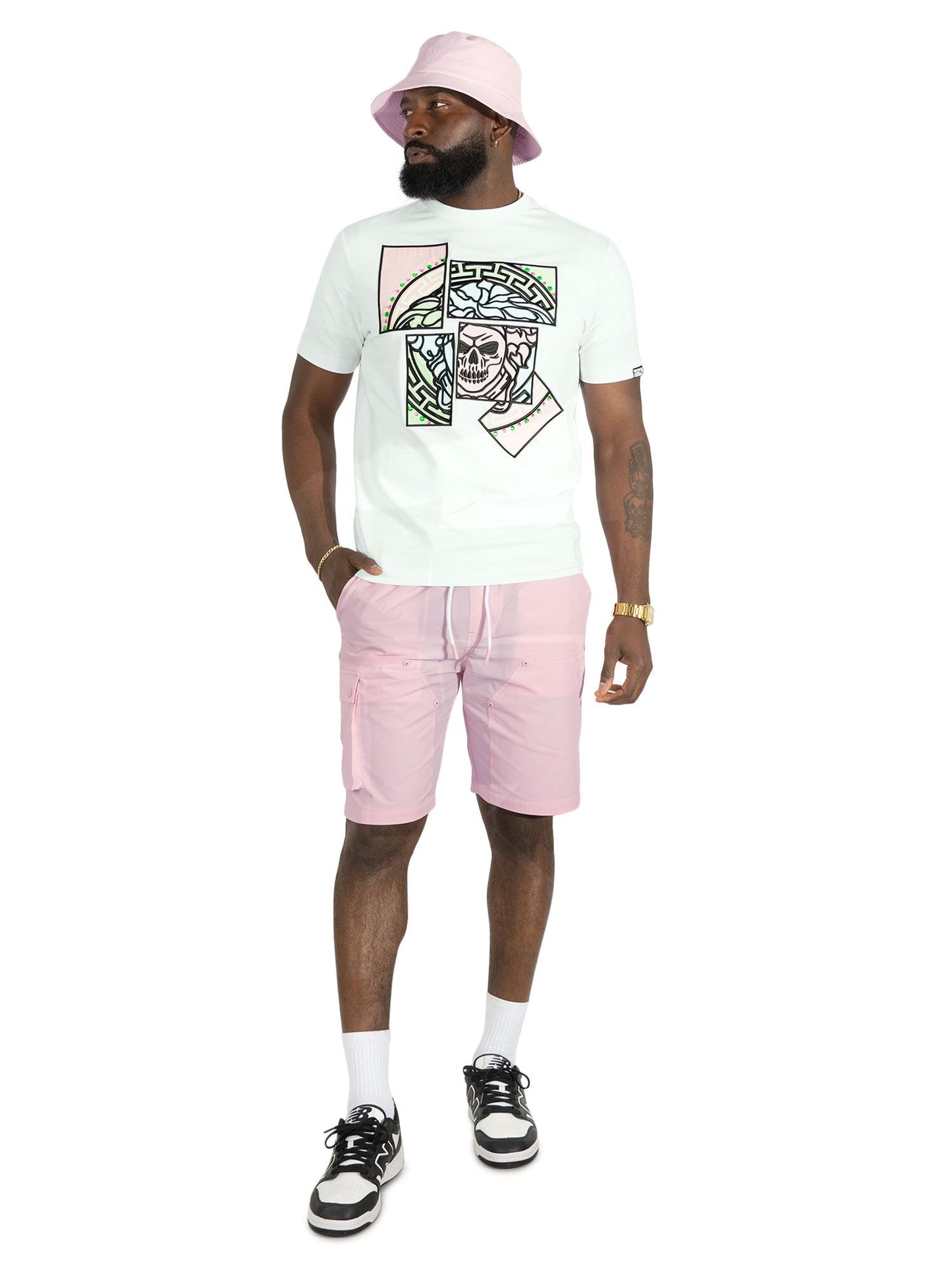 Jersey Shirt | M193 Bianco Medusa Tee - White Pink