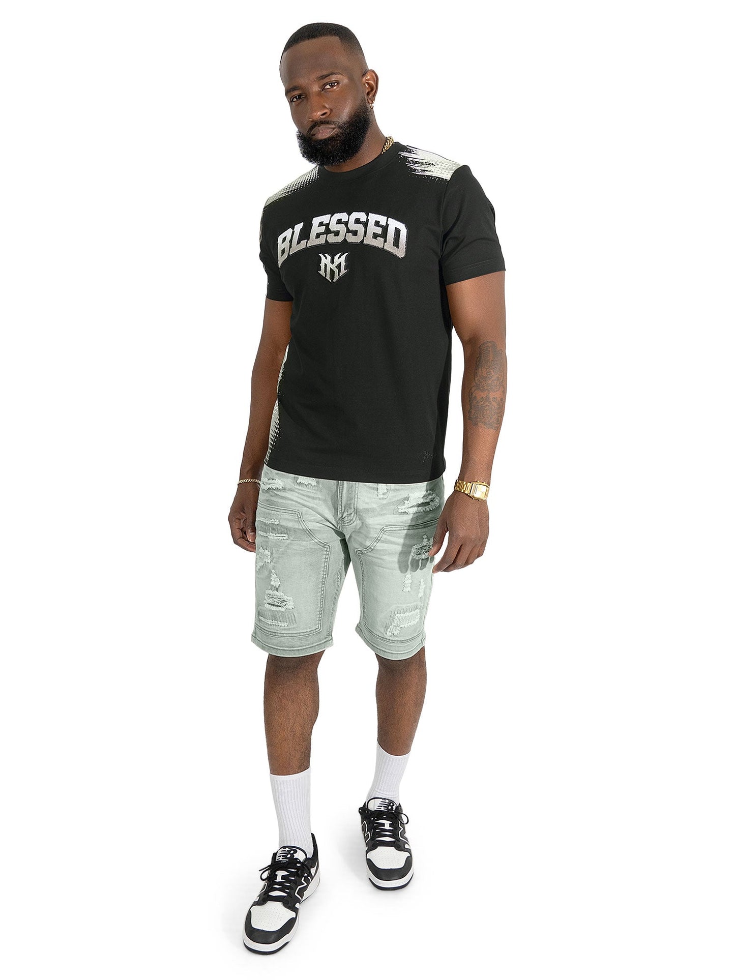 Jersey Shirt | M261 Bendito Blessed Tee - Black