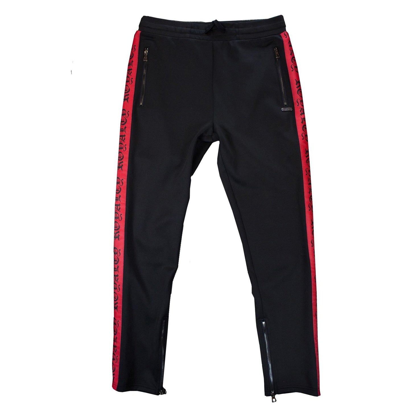 M2799 Makobi Royalty Track Pants - Black/Red