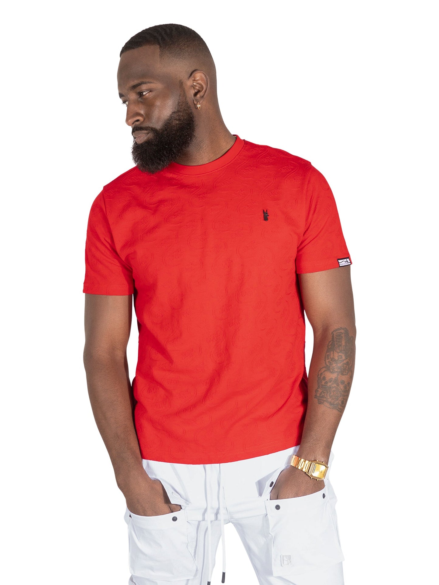 M316 Sartoni Embossed Tee - Red
