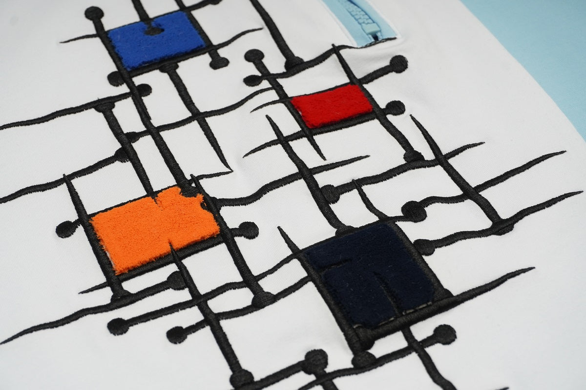 M351 Makobi Color Block Polo Shirt - Blue