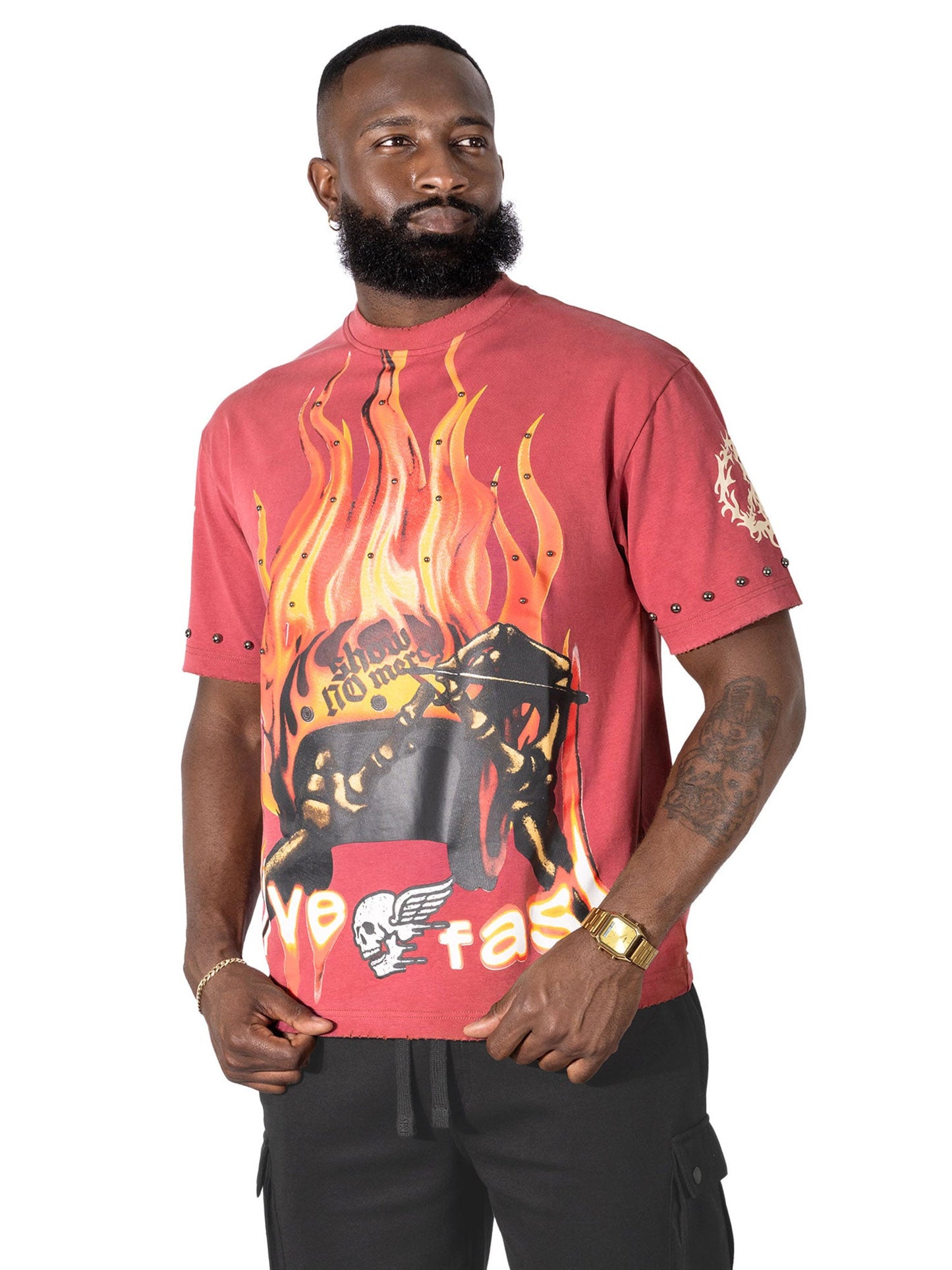 M382 Live Fast T-shirt - Burgundy