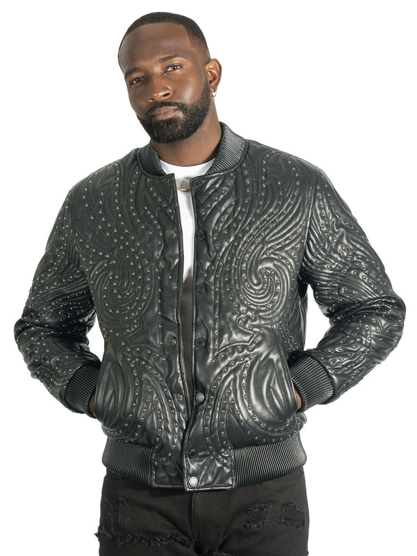 Jacket| M4208 Lorenzo Vegan Leather Jacket- Black