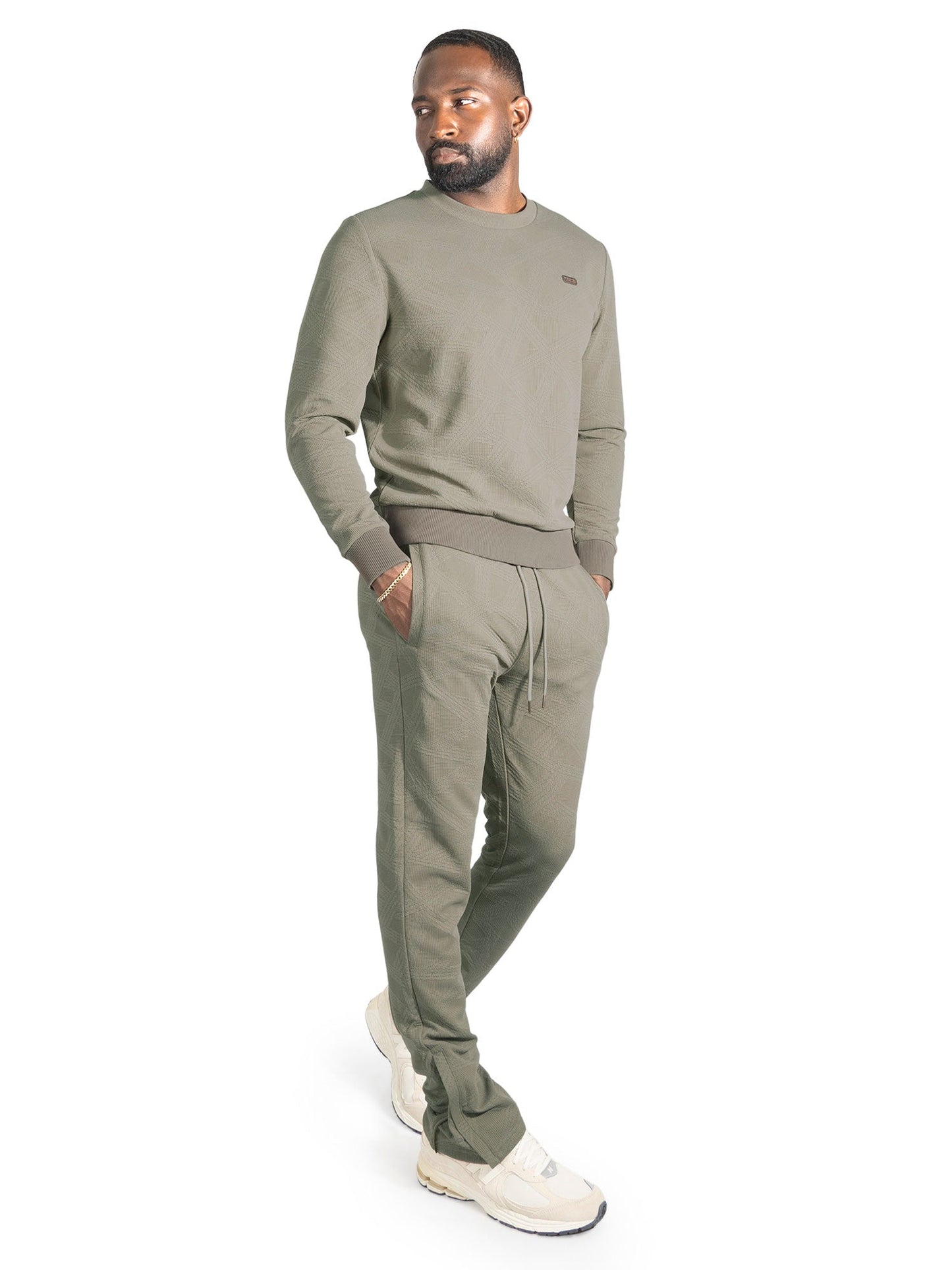 Set | M4247 Bernardi Crewneck Set - Taupe