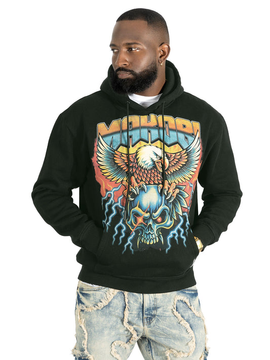 Fleece Hoodie | M4262 Atos Pull Over - Black