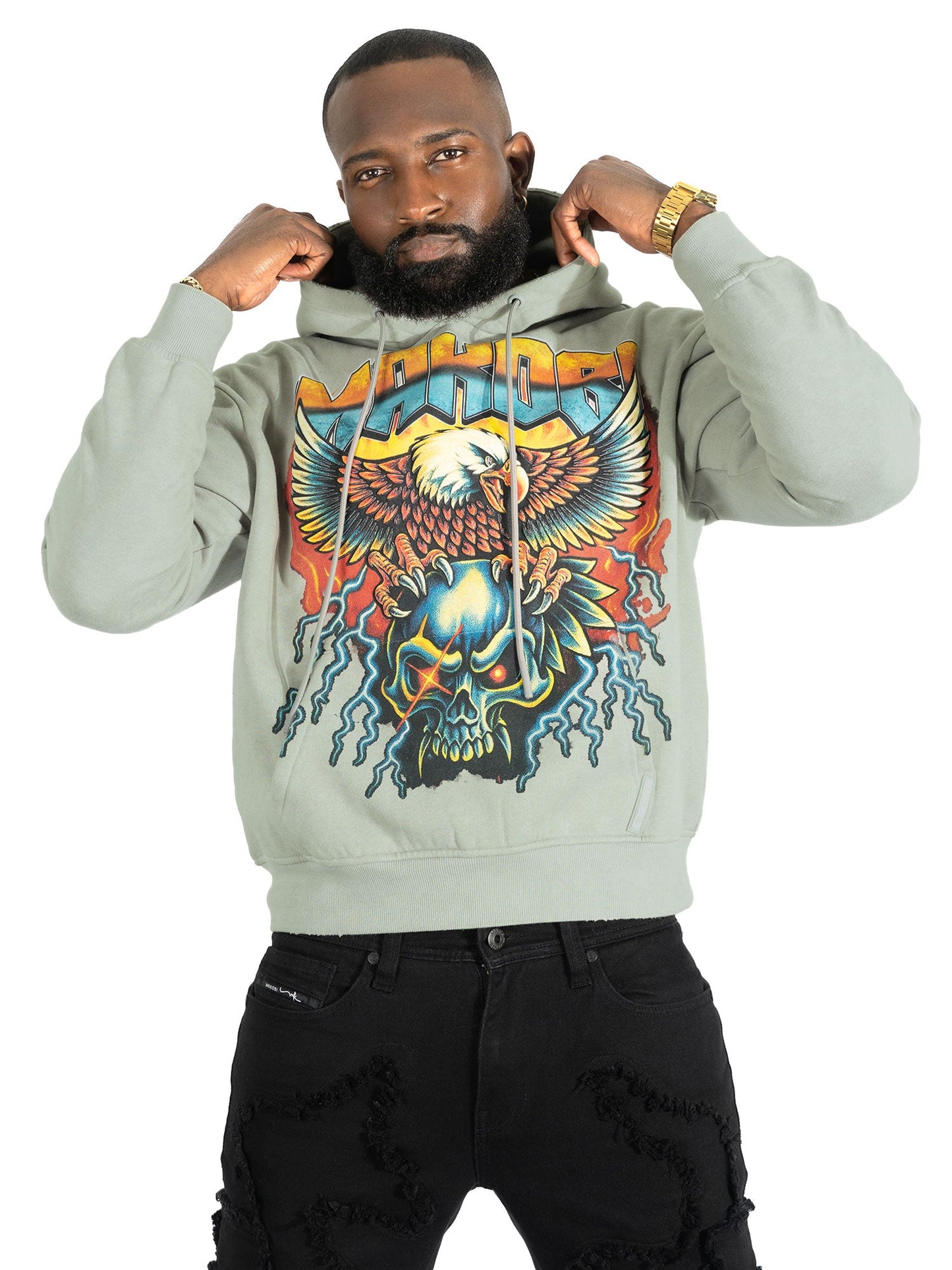 Fleece Hoodie | M4262 Atos Pull Over - Gray