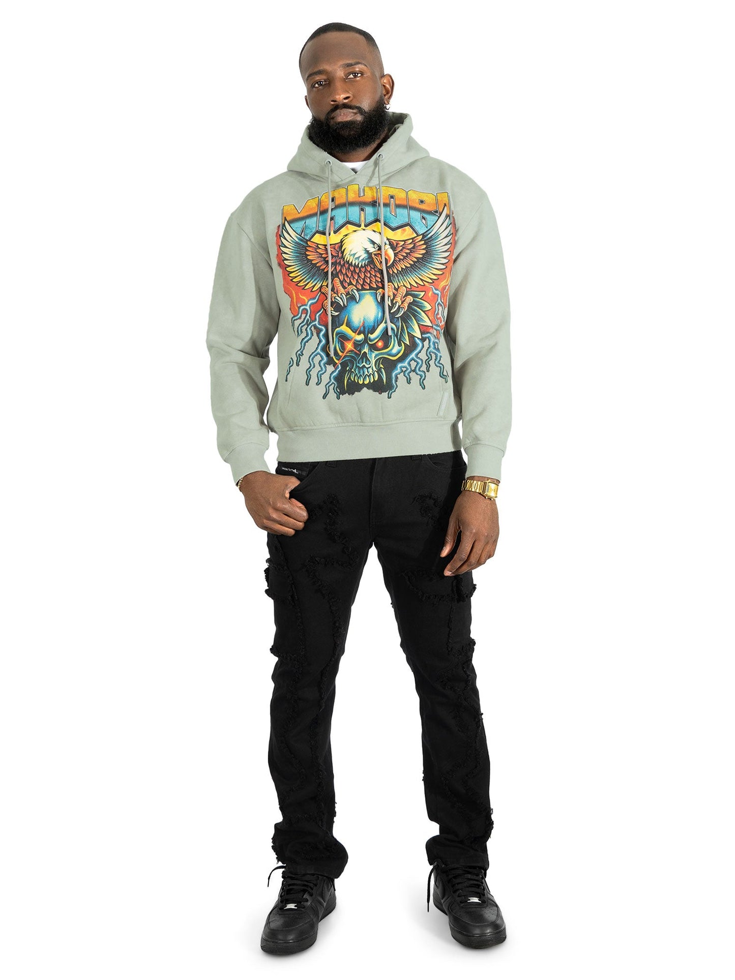 Fleece Hoodie | M4262 Atos Pull Over - Gray
