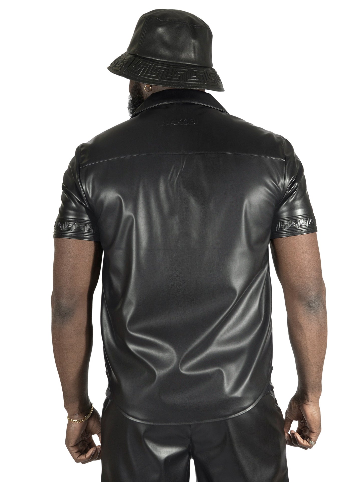 M429 Bellucci Vegan Leather Shirt - Black