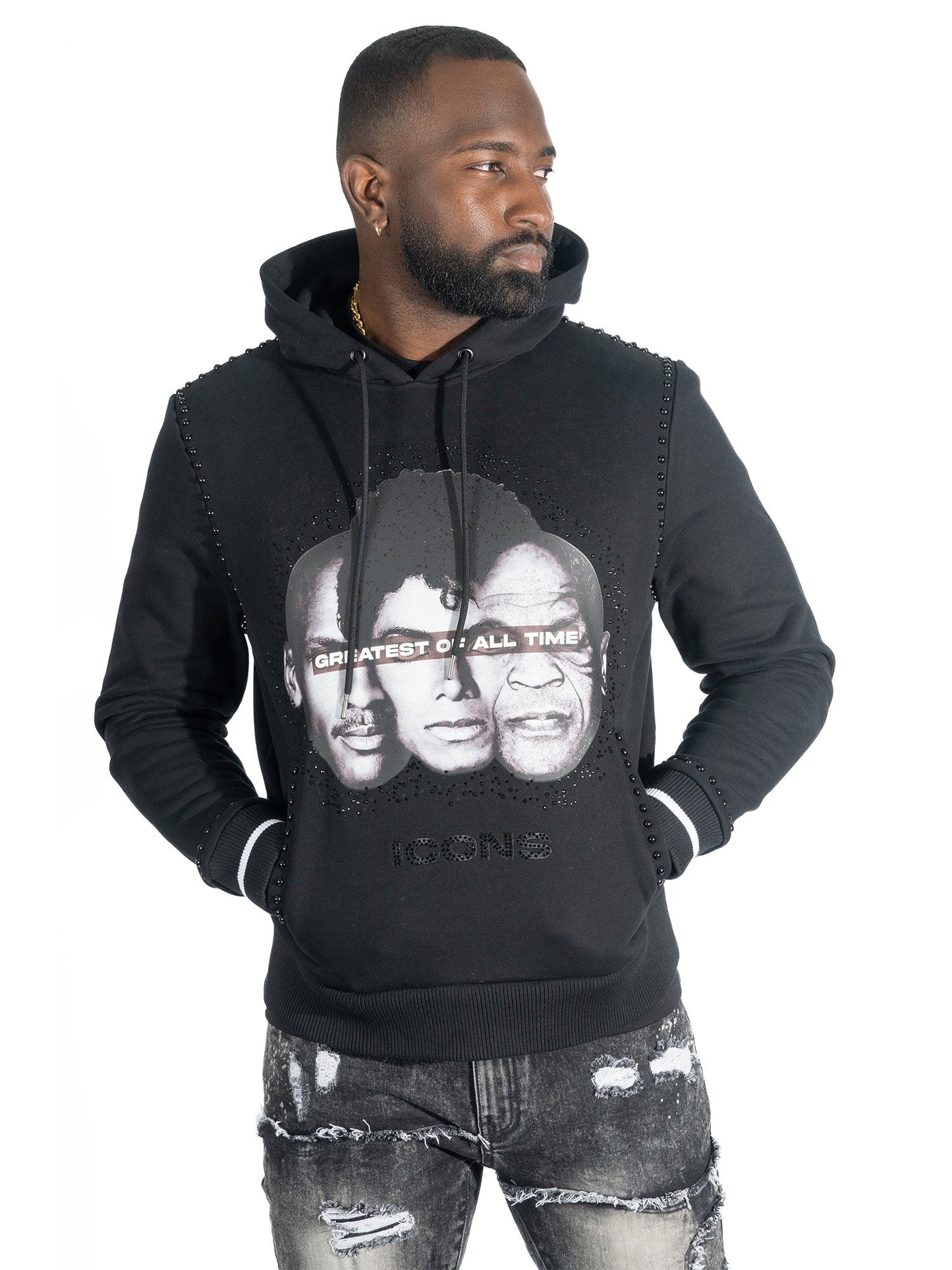 Fleece Hoodie | M4353 Iconic Pull Over - Black