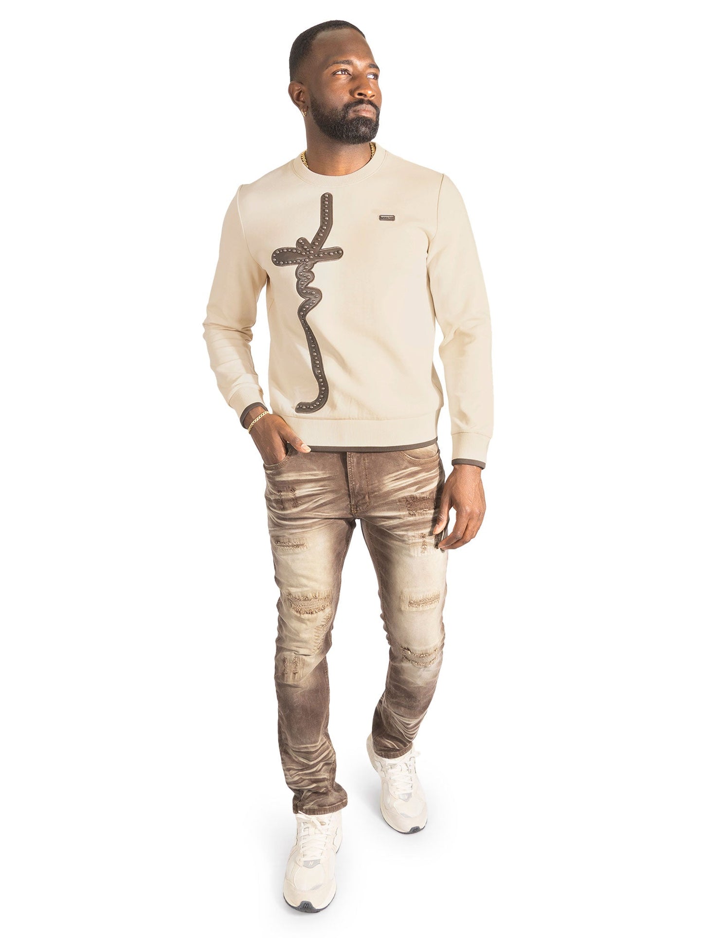 Sweatshirt | M4355 Lorenzo MK Crewneck - Khaki