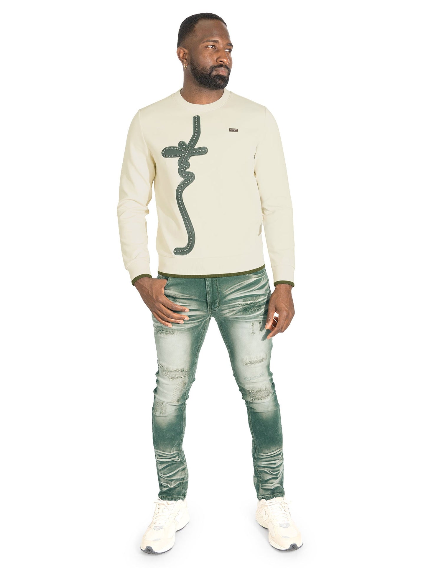 Sweatshirt | M4355 Lorenzo MK Crewneck - Natural