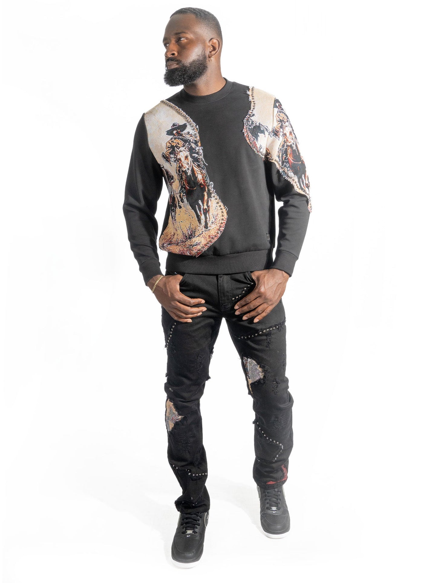 Sweatshirt|M4374 Ferdoni Crewneck - Black