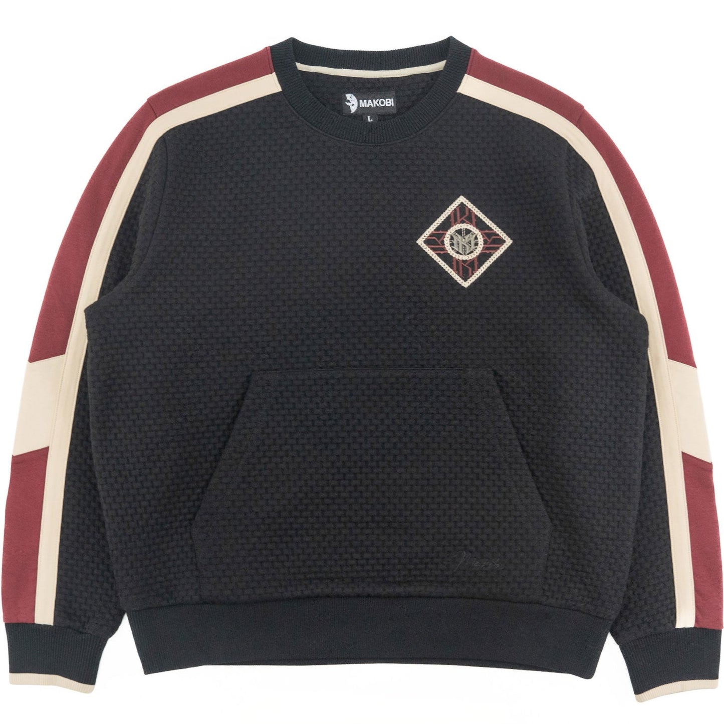 Sweatshirt | M4555 Lorenzo Jacquard Crewneck - Black